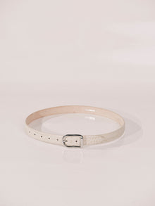 Mija Belt | Ivory Croco & Silver