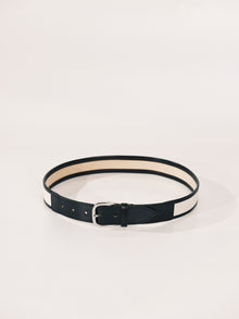 Jeanne Belt | Canvas & Black Leather Trim & Silver