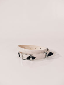 Constance Belt | Black & White Dalmatian & Silver