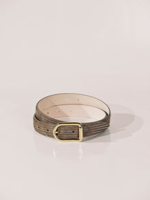 Mija Corduroy Suede Taupe Gold | Taupe Corduroy Suede & 24K Gold