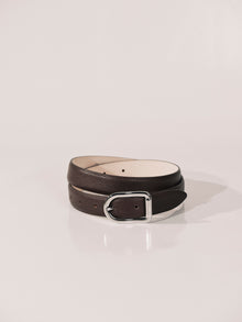 Mija Leather Belt | Brown Pebble & Silver