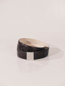 Brandt Belt | Plum Ostrich & Silver