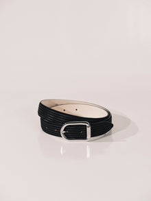 Mija Corduroy Suede Black Silver | Black Corduroy Suede & Silver