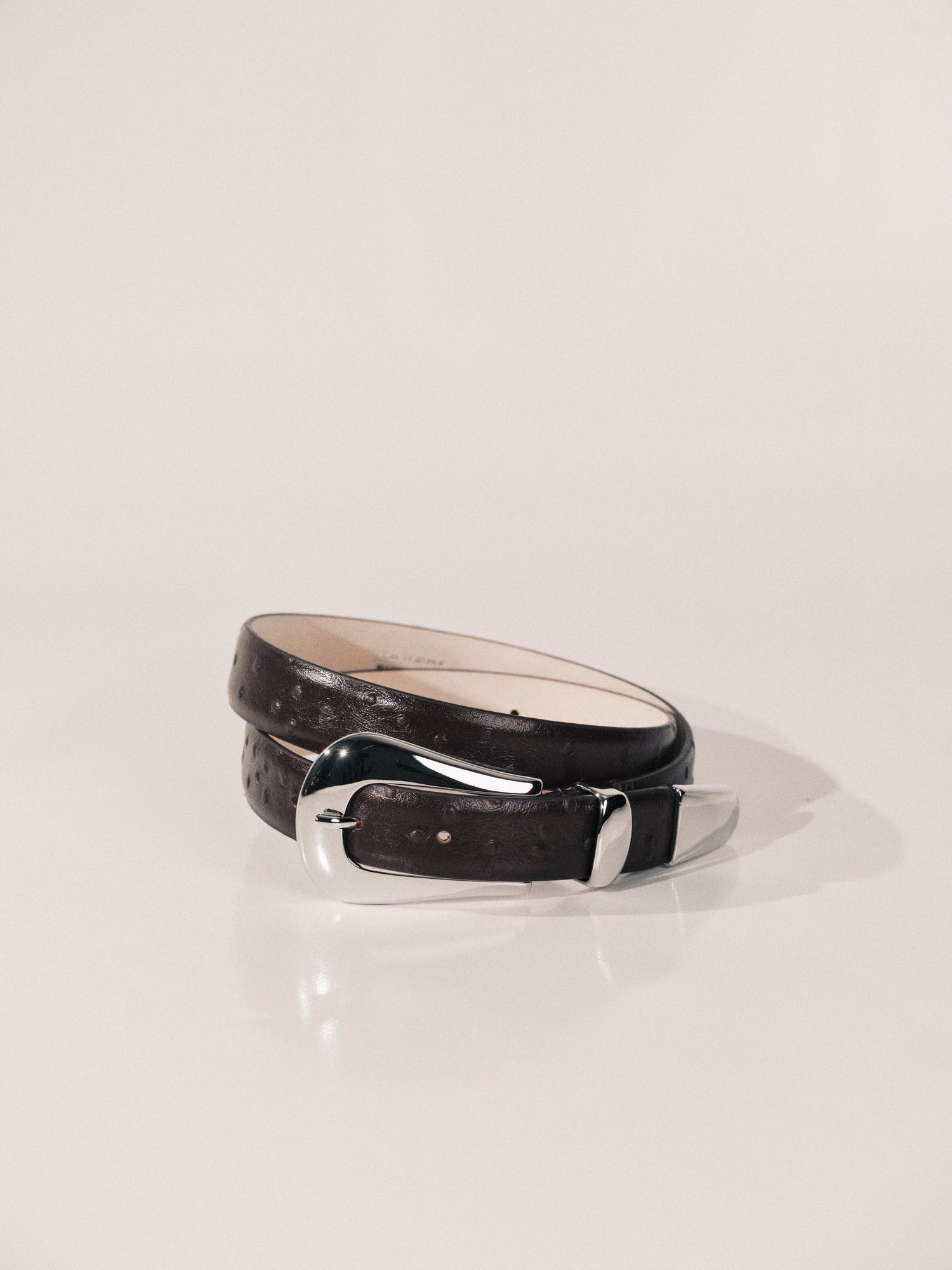 Colette Belt | Plum & Ostrich Silver