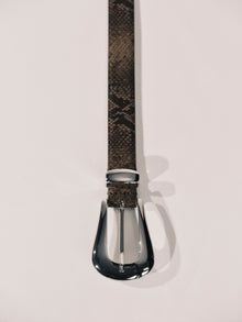 Colette Belt | Neutral Brown Snakeskin & Silver