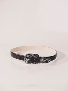 Vendome Belt | Plum Ostrich & Silver