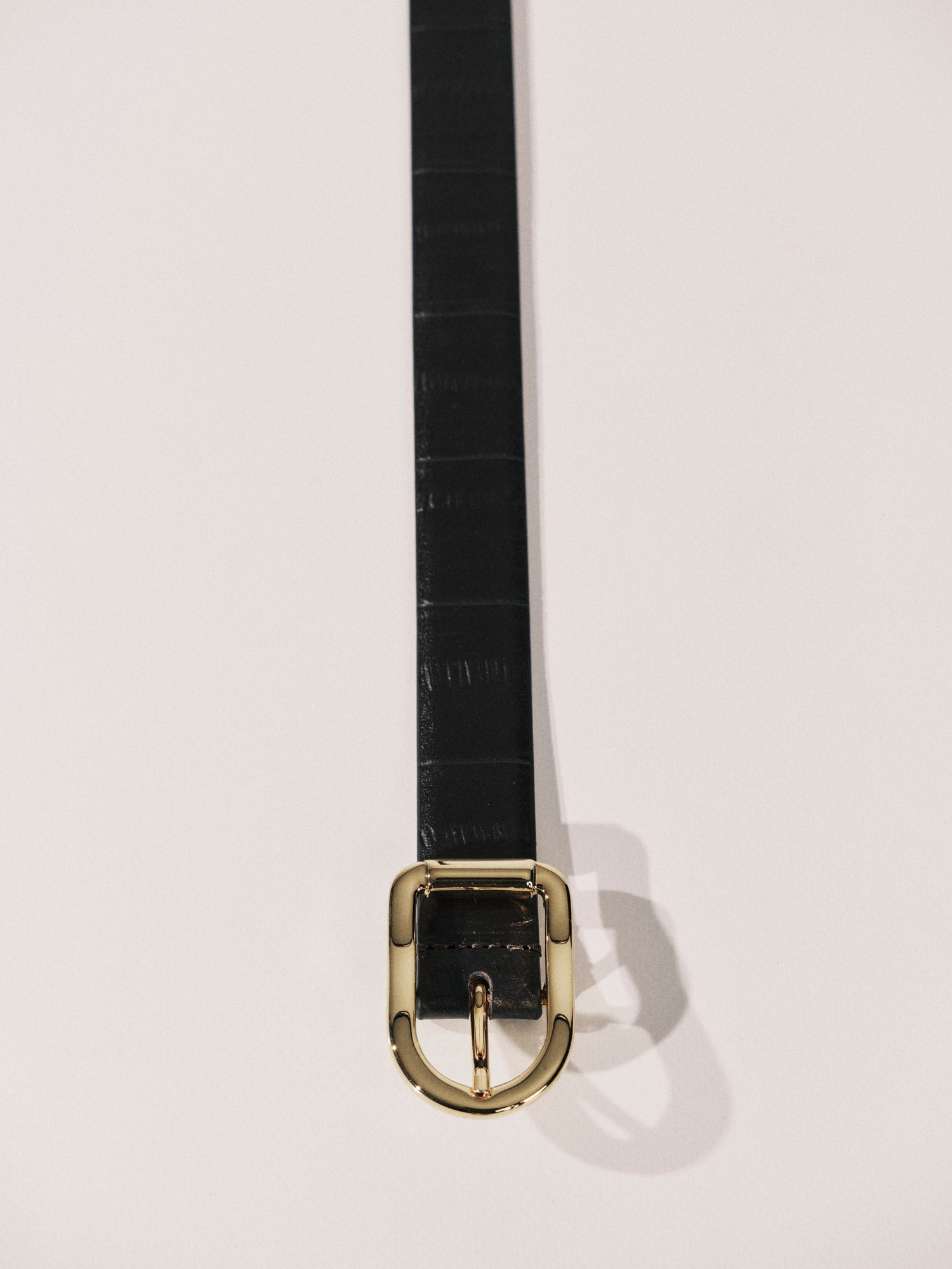 Hollyhock Belt | Black Eel & 24K Gold