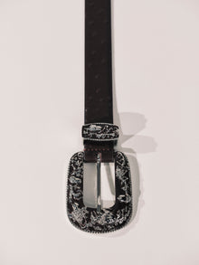 Vendome Belt | Plum Ostrich & Silver