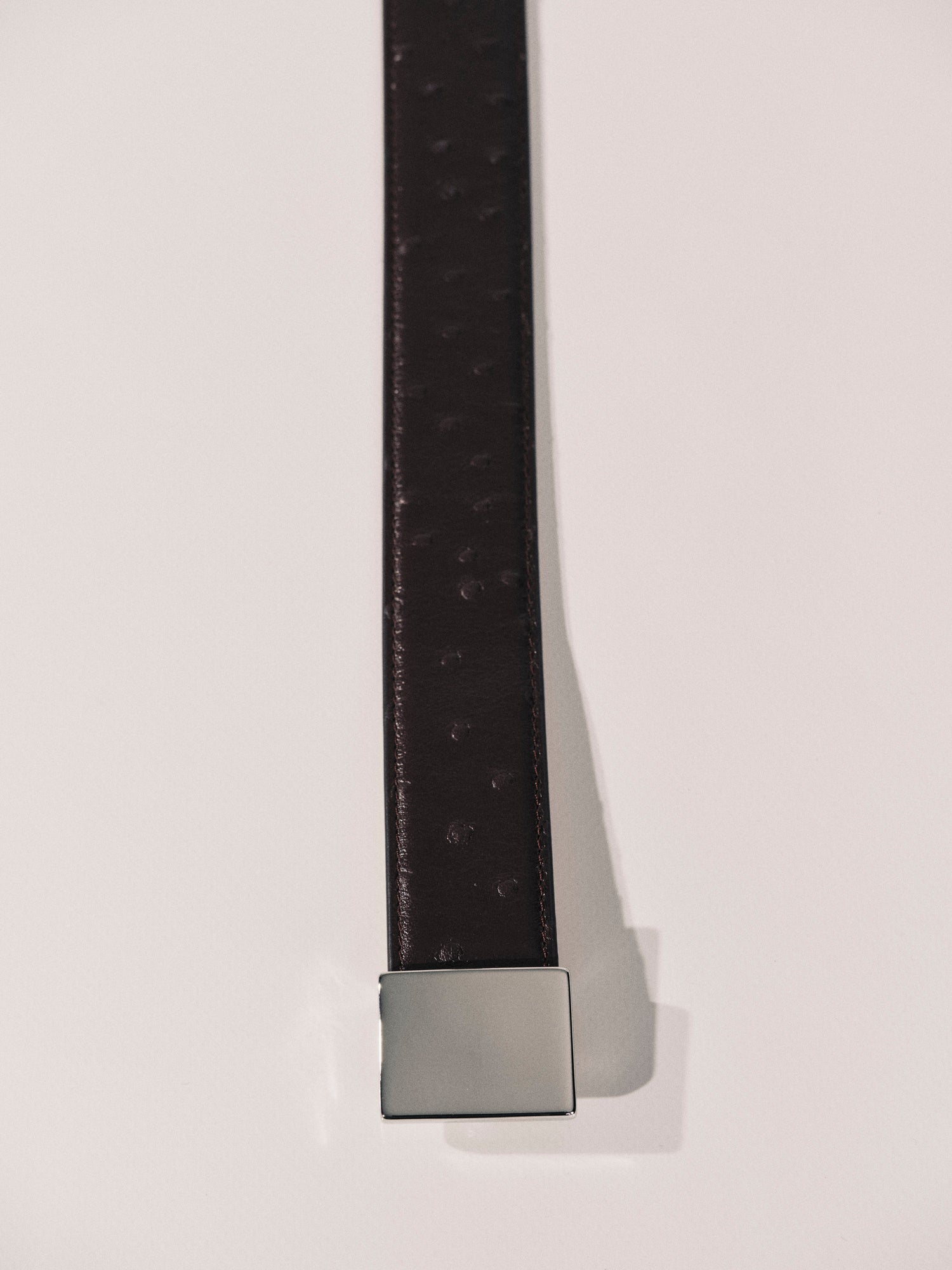 Brandt Belt | Plum Ostrich & Silver