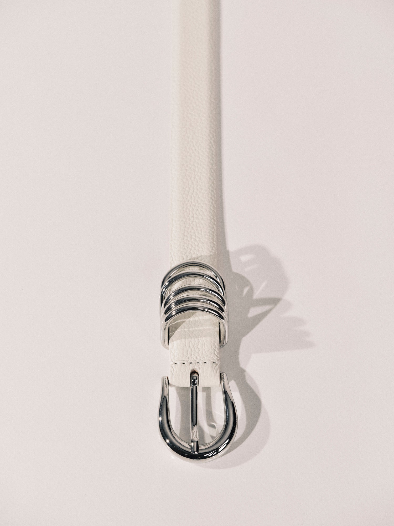 Hollyhock Pebble Leather Belt | Ivory & Silver