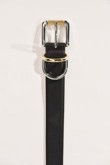 Alegra Wide Belt | Black & 24K Gold & Silver
