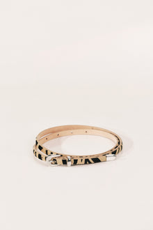 Le Fil Exotic Calf Hair Belt | Zebra & Silver