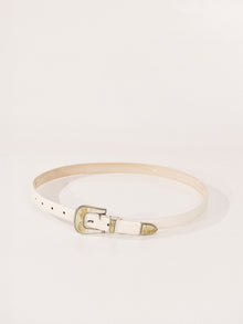 Travertine Belt | Ivory Silver & Marble Inlay