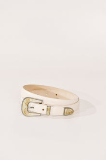 Travertine Belt | Ivory Silver & Marble Inlay