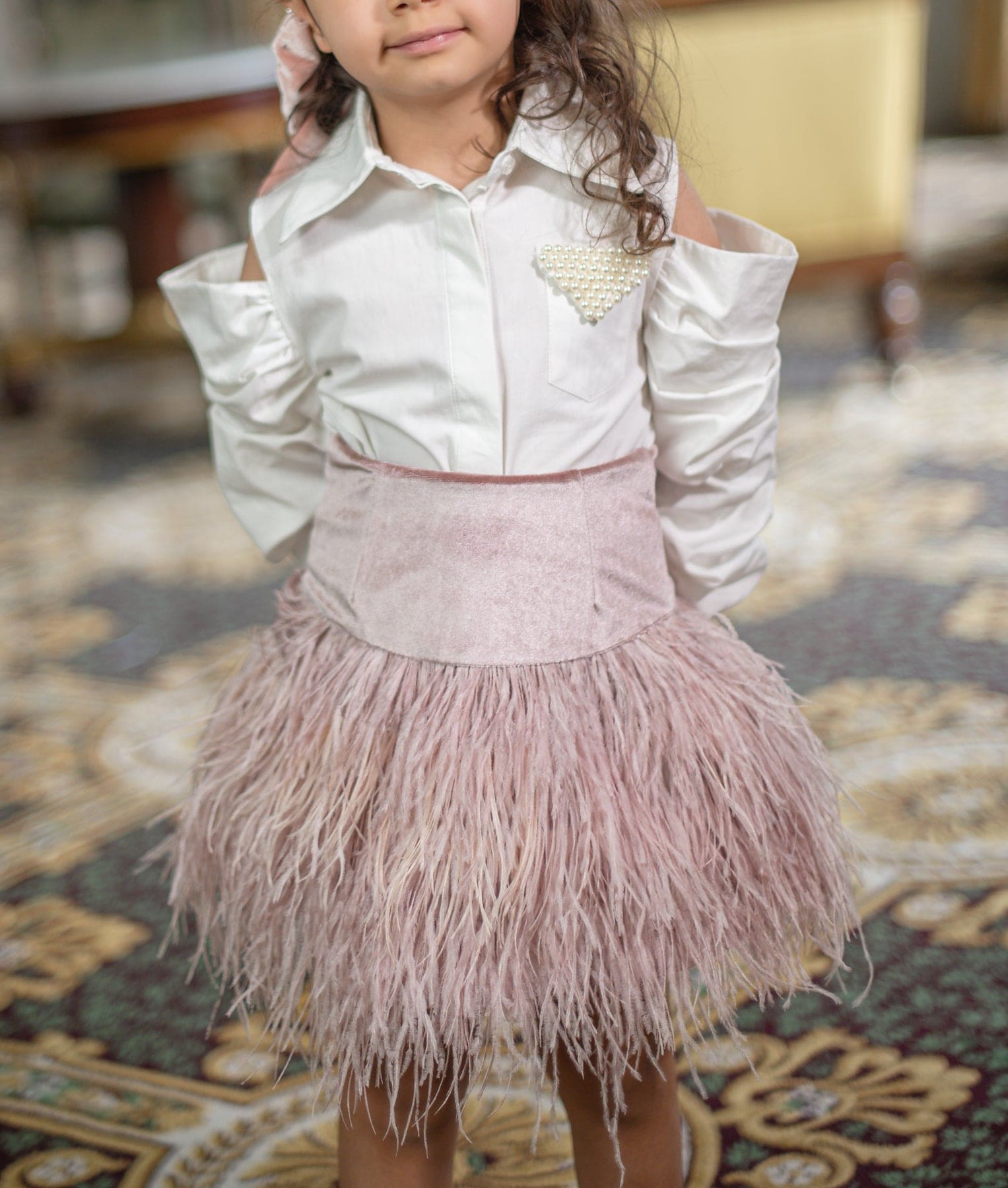 Baby Girls | Feather Skirt | Dusty Pink