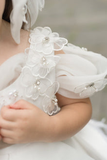 Baby Girls | Constanza Ceremony Dress with Bow | White & Champagne