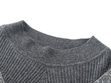 Turtleneck Sweater With Patterned Knit | Grey