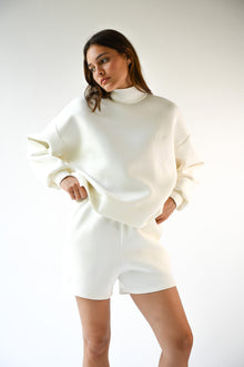 Maya Knit Neoprene Pullover | Offwhite
