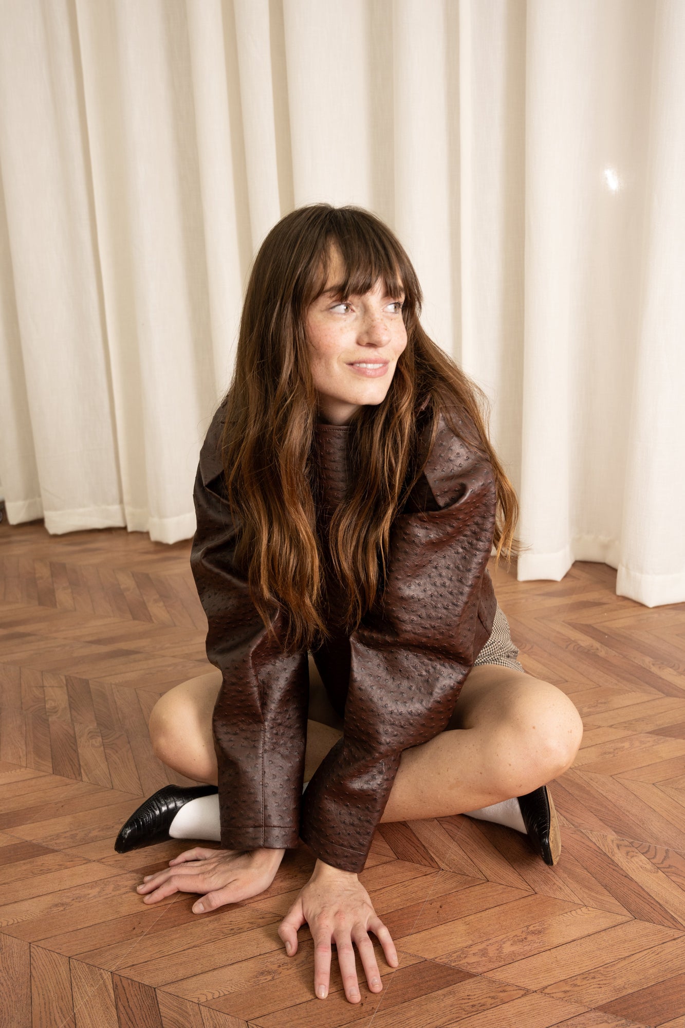 Oliver Ostrich Jacket | Mahogany