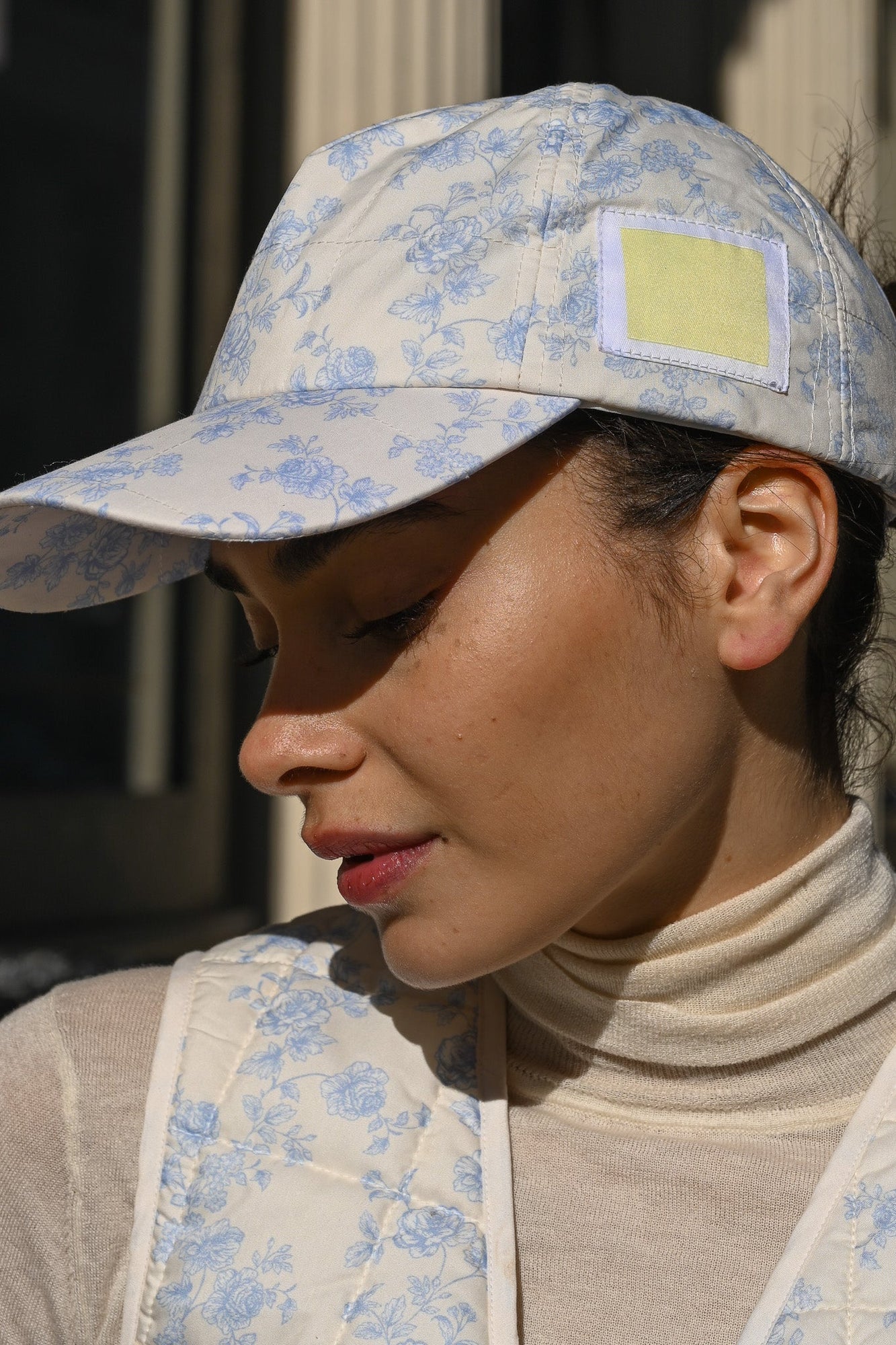 Luca Quilted Cap | Blue Toile