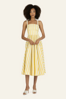 Daisey Dress | Buttercup and White Stripe