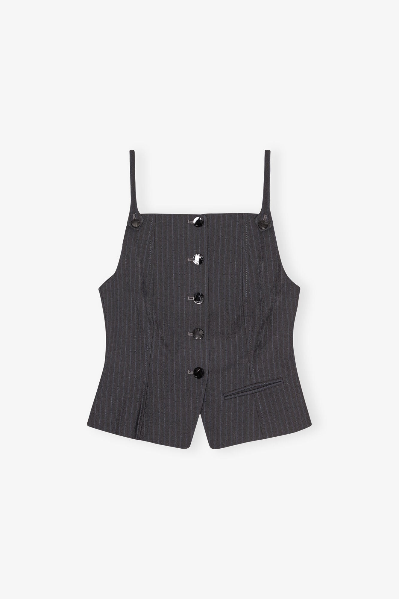 Dark Grey Stripe Suiting Vest Top | Phantom