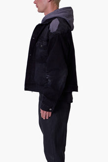 Denim Dissolved Trucker Jacket | Black x Grey