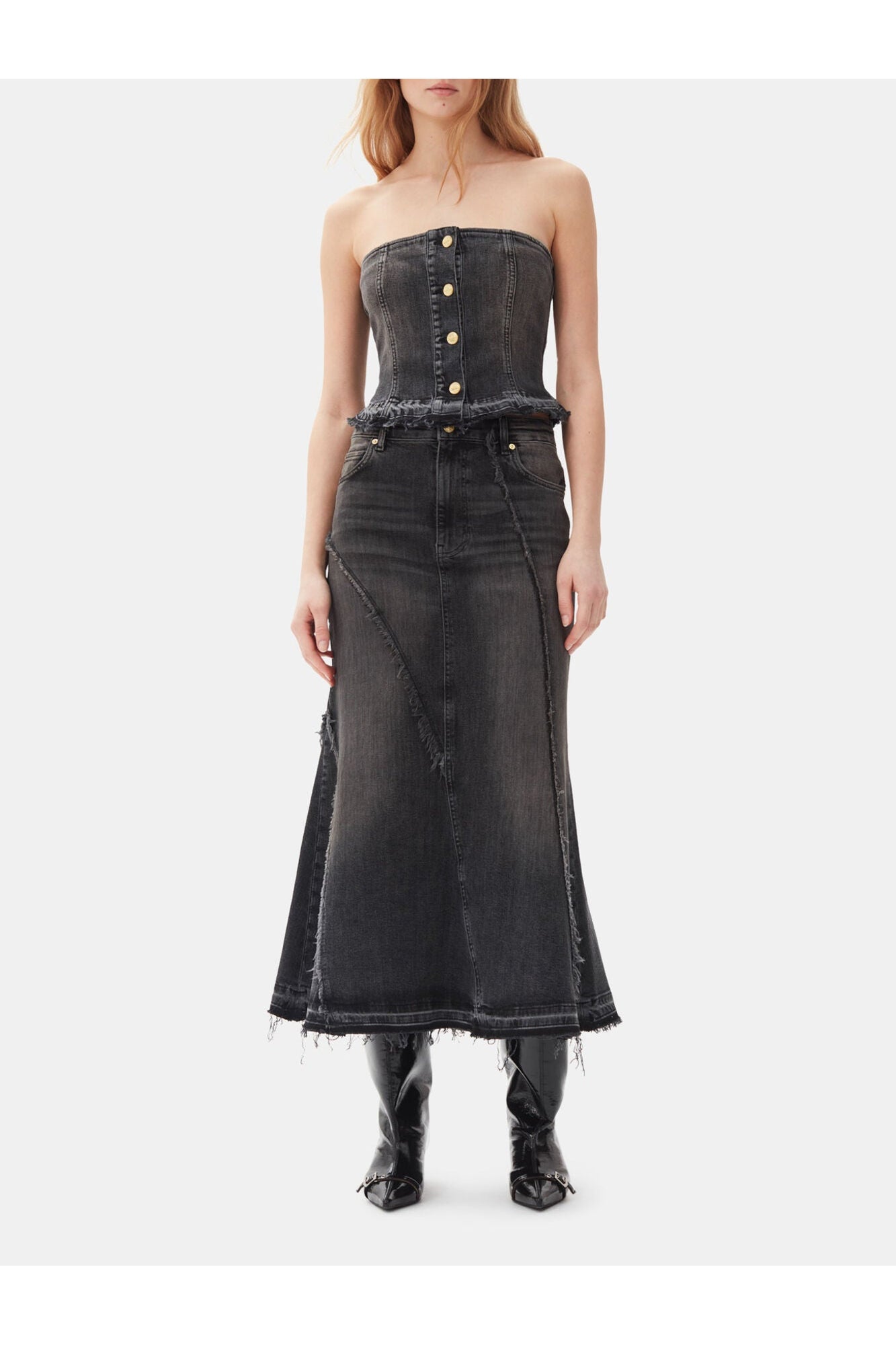 Denim Top | Washed Black/Black