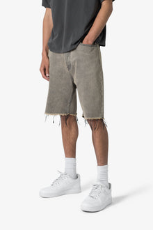 Distressed Mineral Denim Shorts | Brown