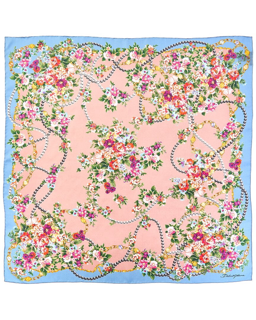Dolce & Gabbana | Womens | Silk Scarf | Pink Multi
