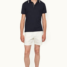 Dominic Tipping Collar Knit Polo Shirt | Night Iris
