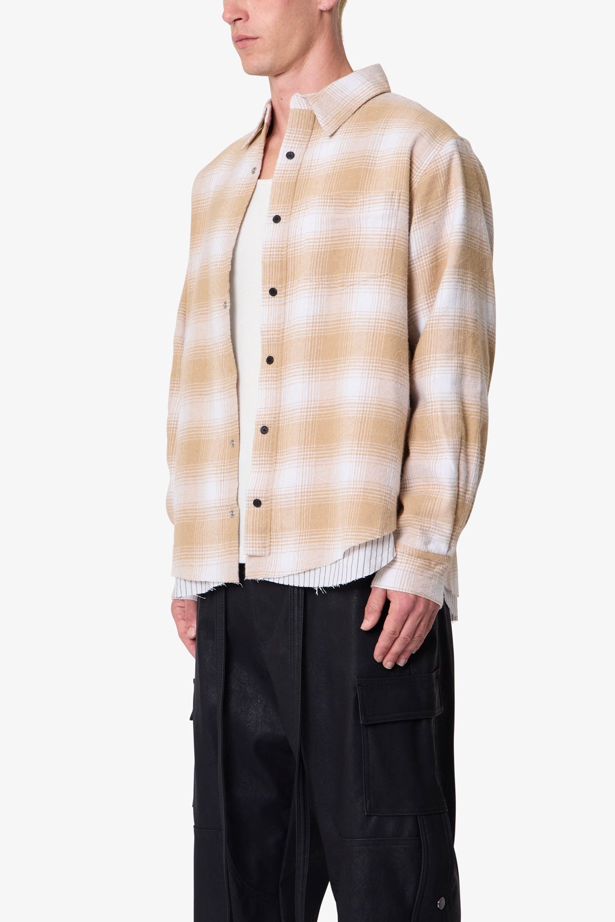 Double Layered Vintage Shirt | Tan
