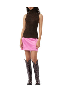 Double Satin Mini Skirt | Wild Orchid