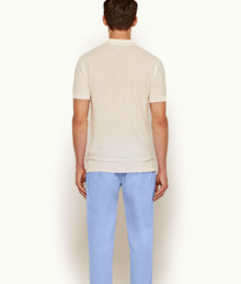 Dr. No Knitted Polo 007 Tailored Fit Silk Polo Shirt | Ivory