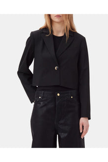 Drapey Melange Short Blazer | Black