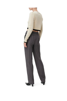 Drapey Stripe Trousers | Black Stripes