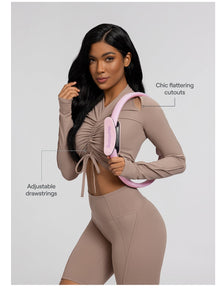 Drawstring Crop Top | Cocoa