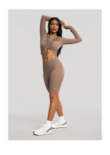 Drawstring Crop Top | Cocoa