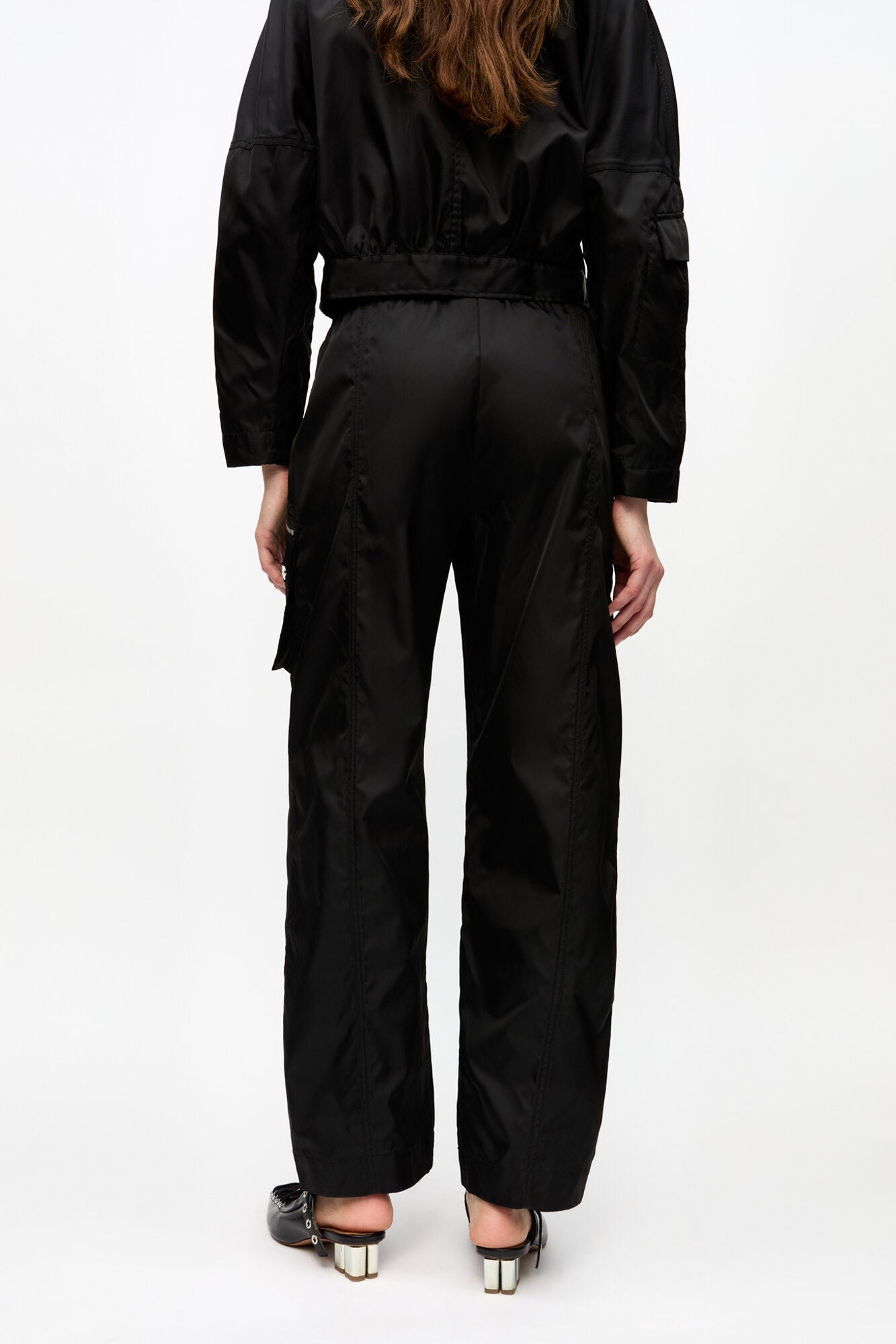 Duchesse Nylon Cargo Trousers | Black