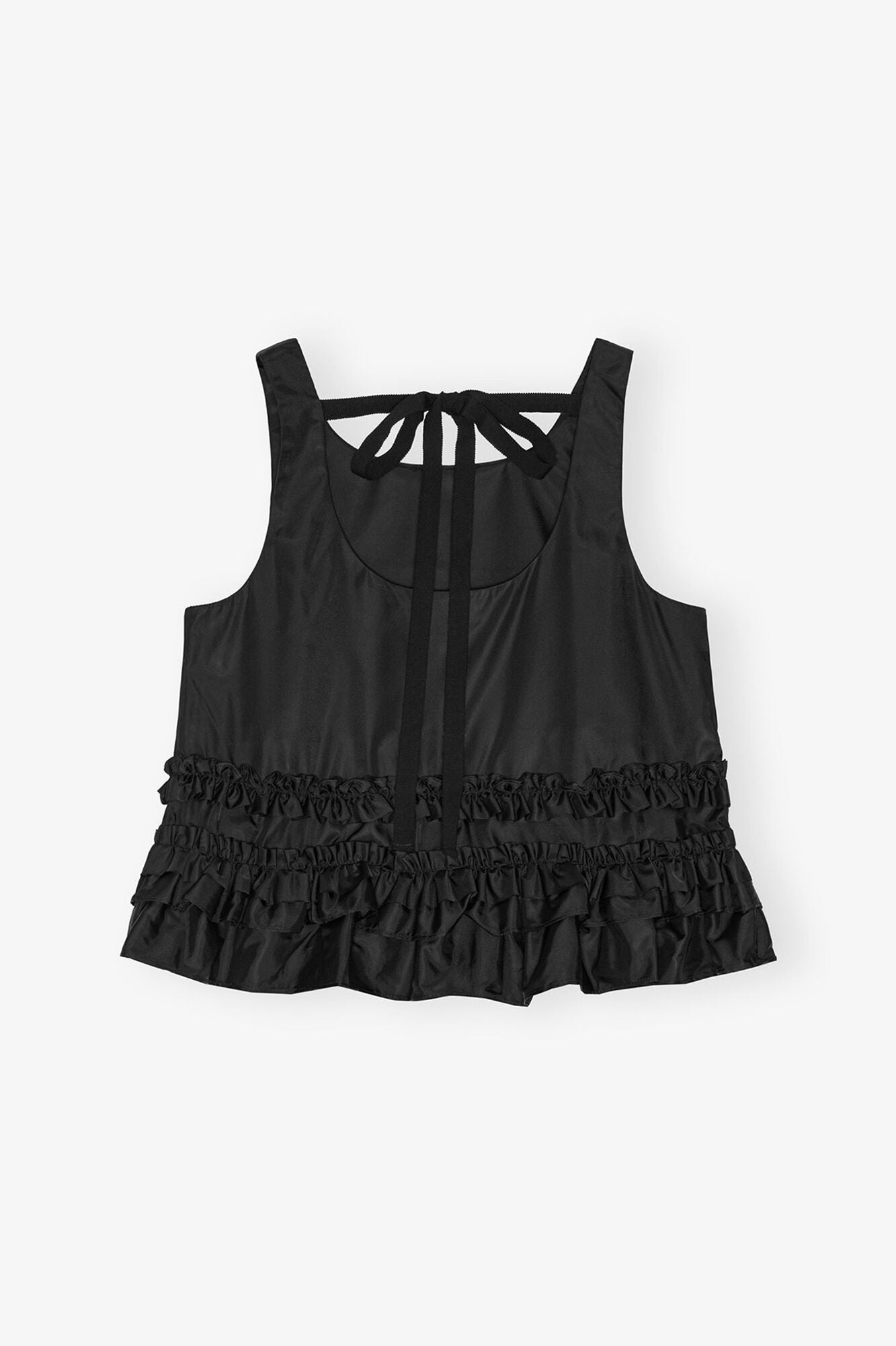 Duchesse Nylon Frill Top | Black
