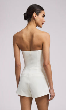 Liz Crepe Romper | White