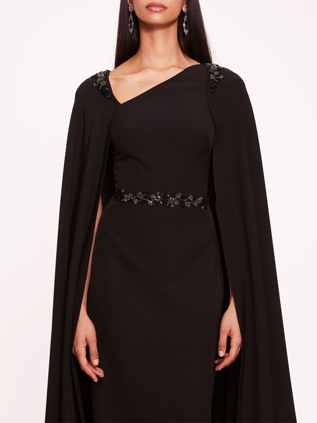 Asymmetrical Crepe Kaftan | Marchesa