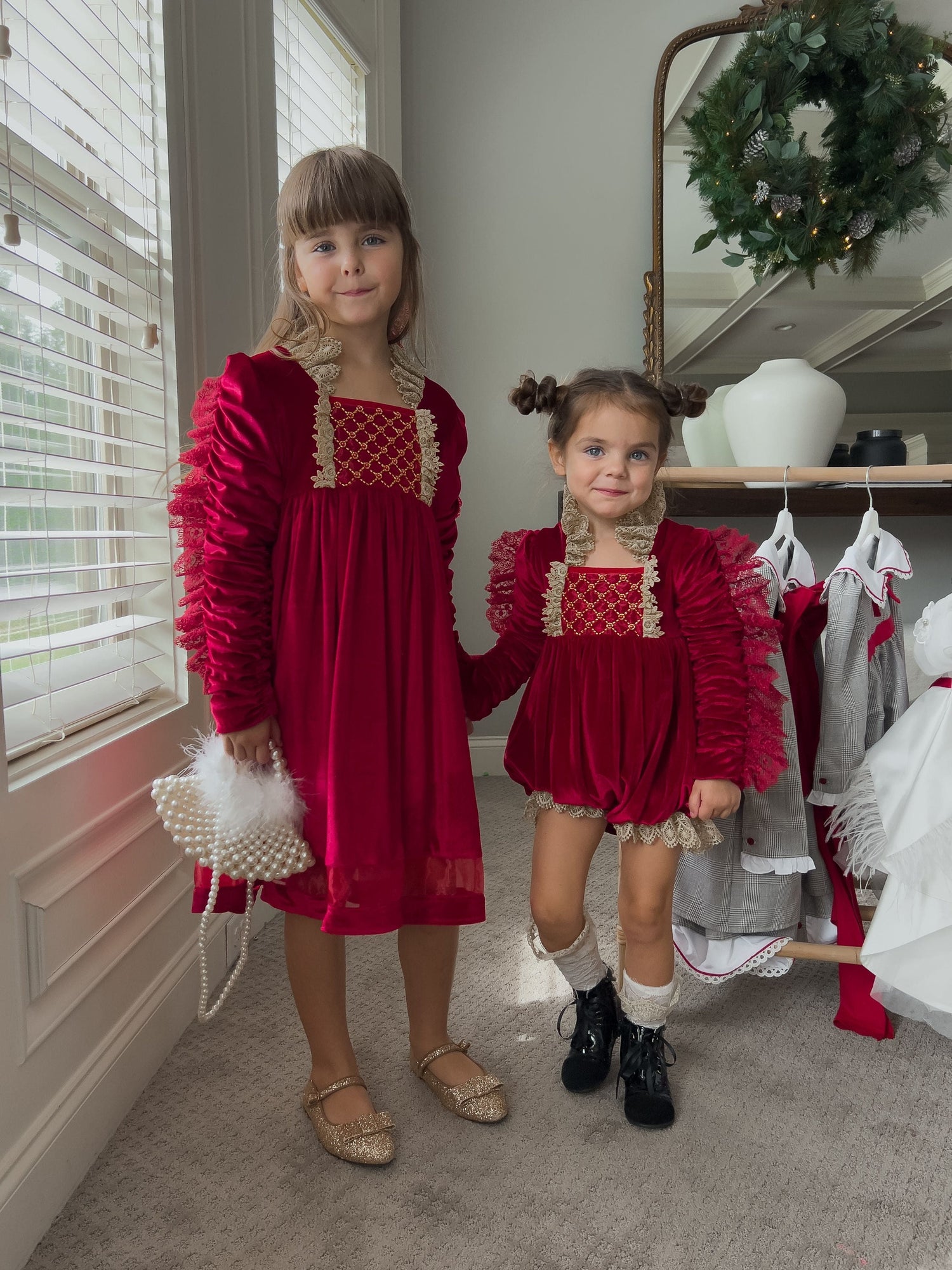 Baby Girls | Victoria Velvet Dress | Red