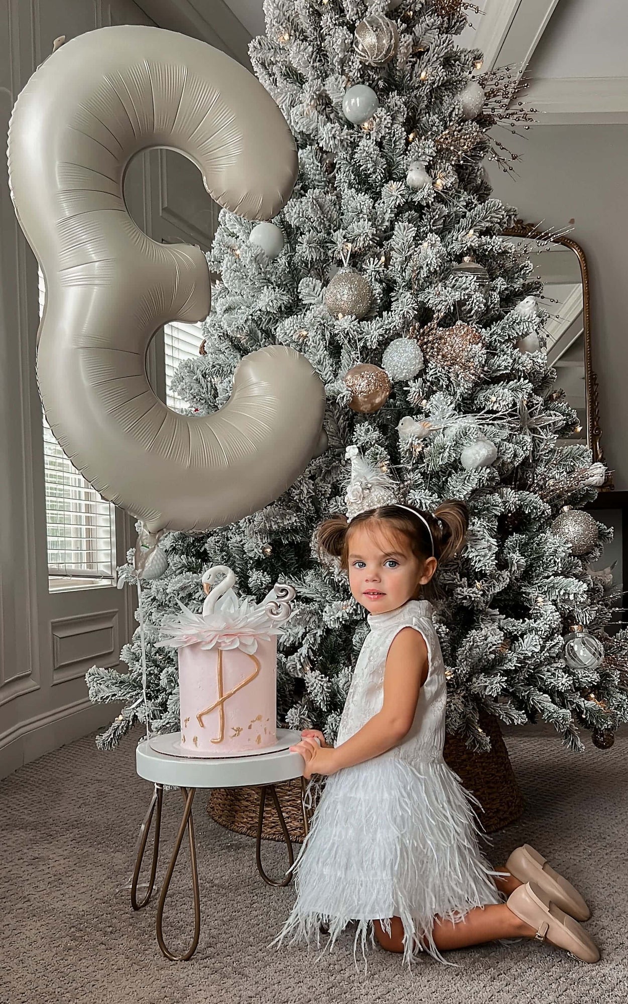 Baby Girls | Eliza Feather Dress | Ivory