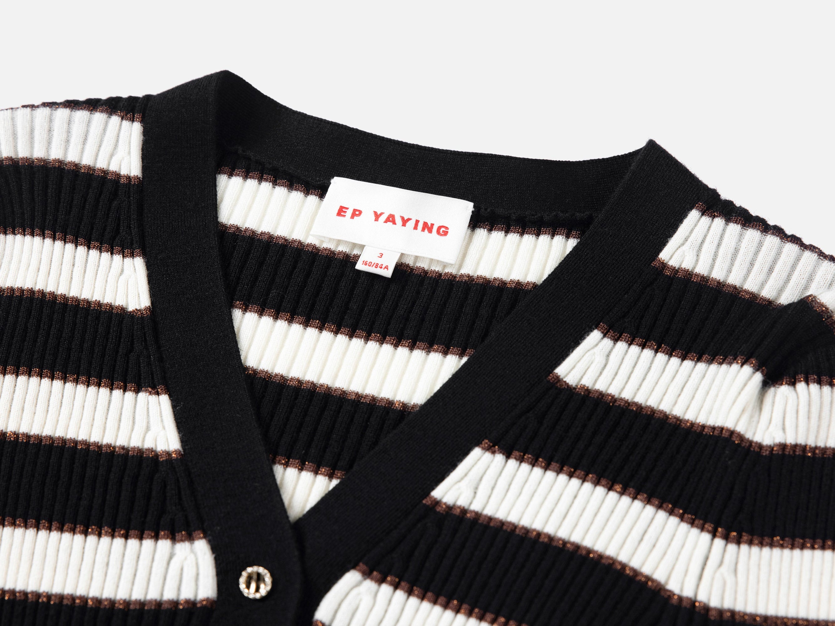 Wool Knit Top | Black Stripes