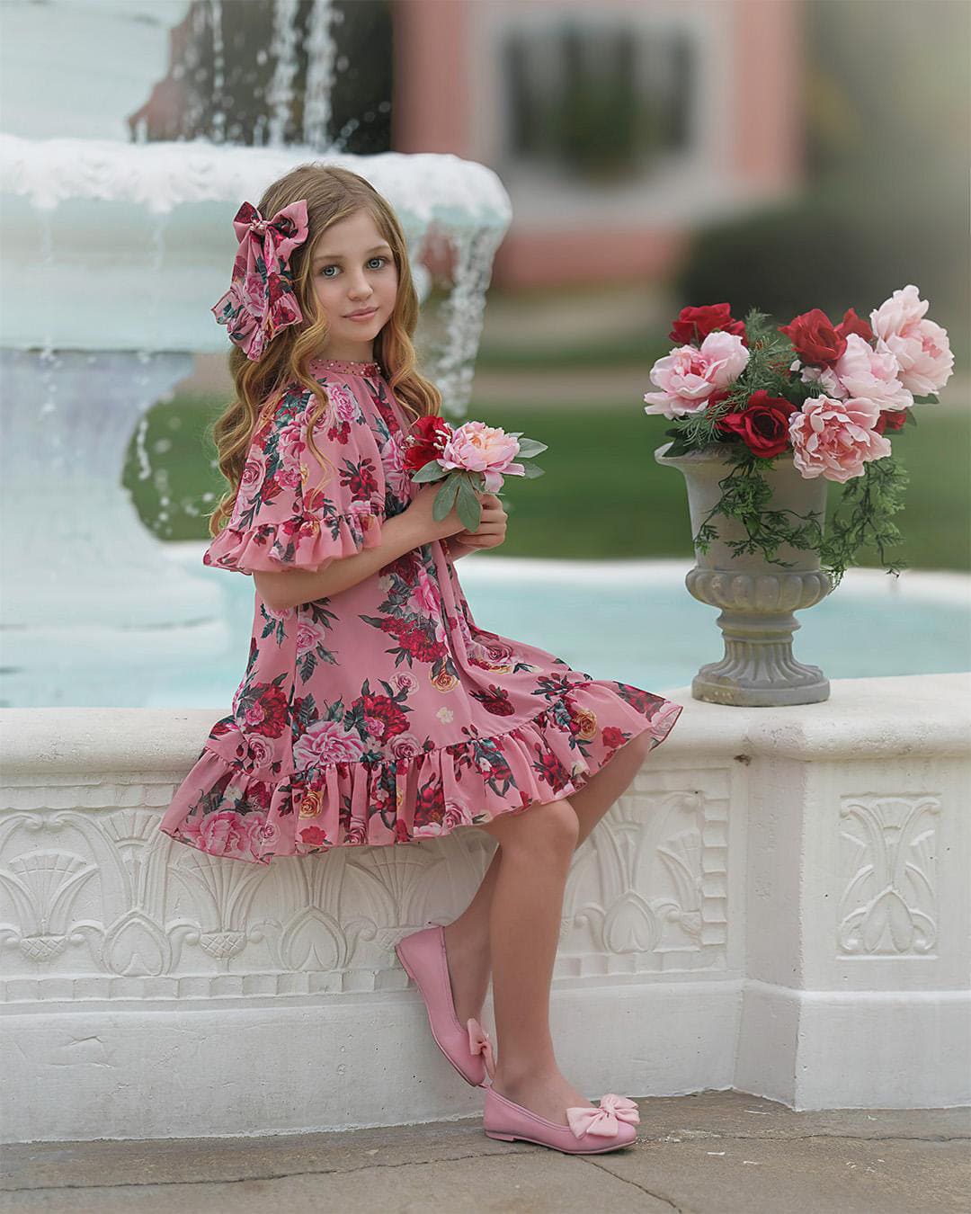 Baby Girls | Flora Flower Print Dress | Pink