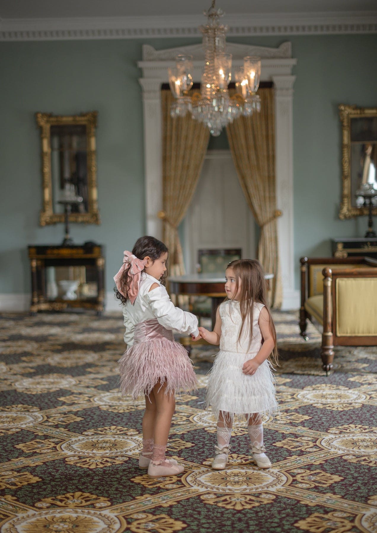 Baby Girls | Eliza Feather Dress | Ivory