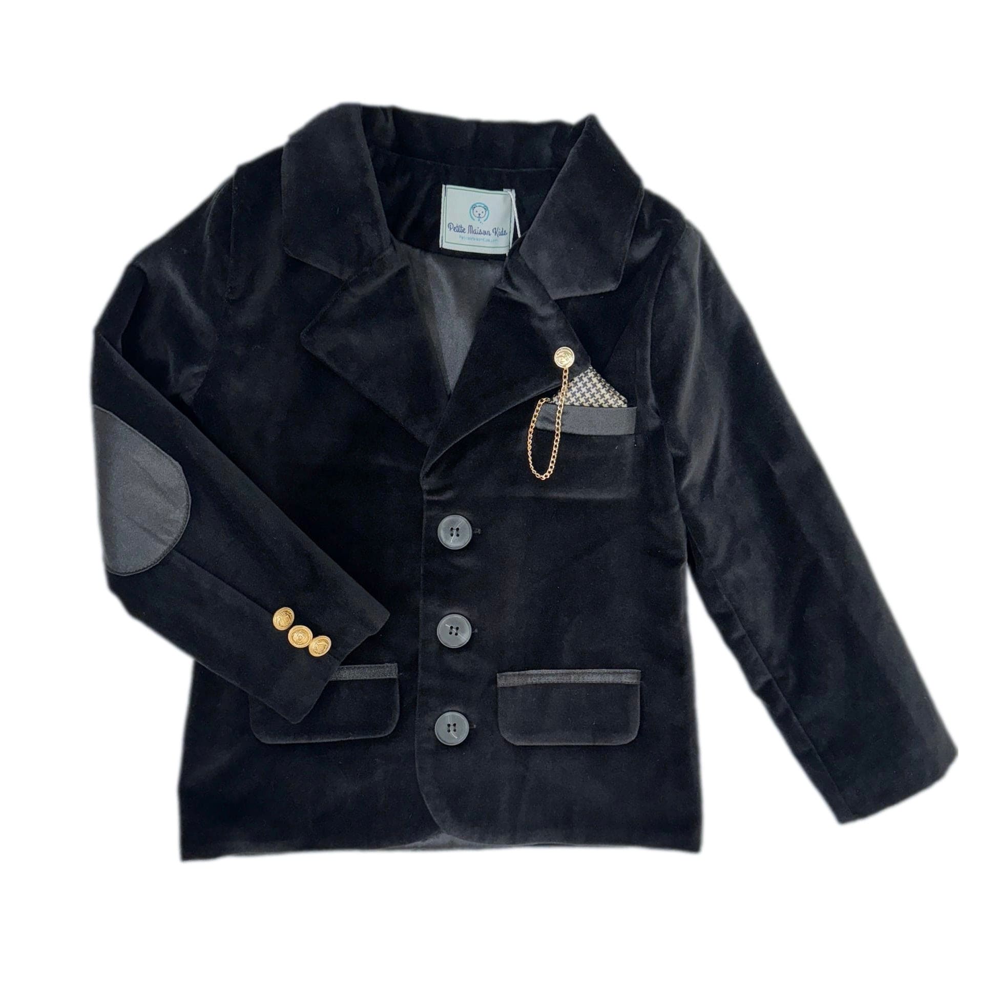 Baby Boys | Charlie Velour Boy's Blazer | Black