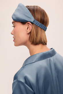 Womens | Inez Washable Silk Eye Mask | Faded Denim