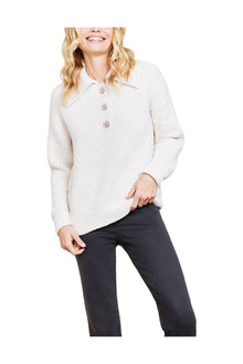 Womens | Cozychic Button Pullover | He Stone/Cream